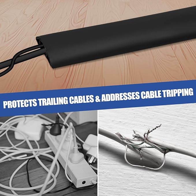 Floor Cord Cover Cavity 0.8"x0.37" Self Adhesive Cord Hider, 10FT Low Profile - Image 6