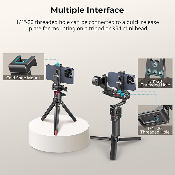 SMALLRIG Metal Phone Tripod Mount, Cell Phone Mount - Image 5
