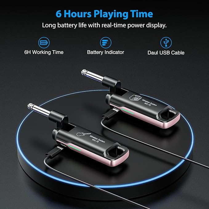 LEKATO Wireless Guitar System UHF Wireless Guitar Transmitter Receiver - Image 4