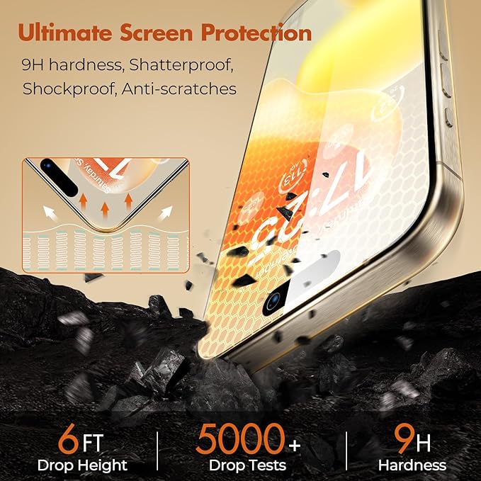 UNBREAKcable Screen Protector for iPhone 15 Pro Max, Double Shatterproof - Image 4