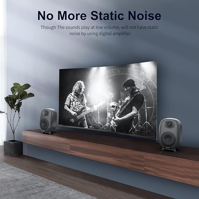 BESTISAN Bookshelf Speakers, 60 Watt Powered Studio Monitor Speaker - Image 6