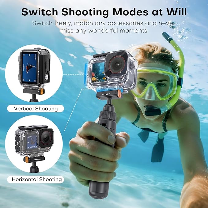 REYGEAK Waterproof Case for DJI Osmo Action 5Pro/4/3, 164FT/50M Underwater - Image 3