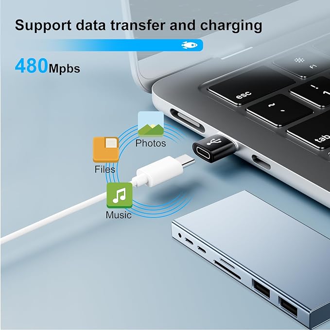 USB to USB C Adapter 8 Pack, USB to Type C Adapter, USBA Charger Type-C Fast - Image 3