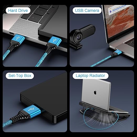 USB to USB Cable 10 FT, Hard Drive Enclosures, Computer PC Cooling Pad/Fan - Image 4