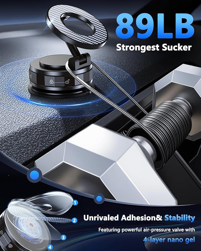 Vacuum Magnetic Car Phone Holder - Image 3
