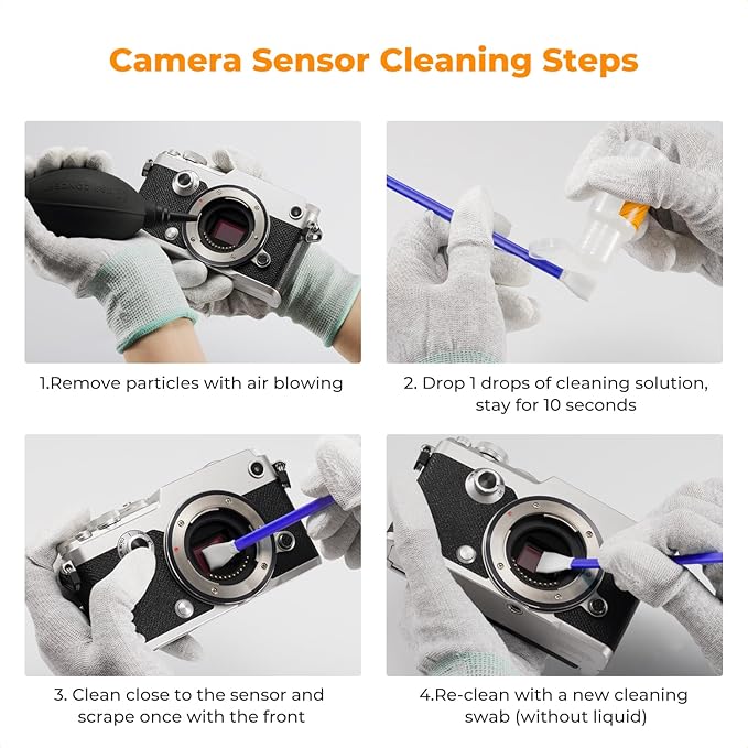 K&F Concept 12mm Micro Four-Thirds 4/3 Sensor Cleaning Swab*10, M43 Sensor - Image 7
