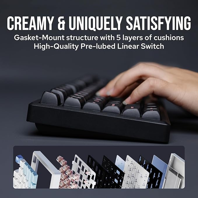EPOMAKER Galaxy100 QMK/VIA Wireless Gaming Keyboard, Aluminum Shell, Pre-Lubed - Image 7