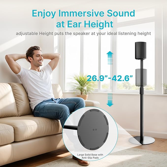 Speaker Stand Compatible with SONOS Era 300 and Era 100, Height Adjustable up - Image 3