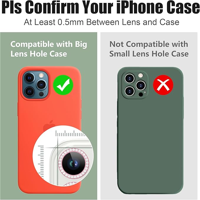 AGVEE 3+3 6 Pack for iPhone 12 Pro Max 6.7" Camera Lens Cover Protector - Image 3