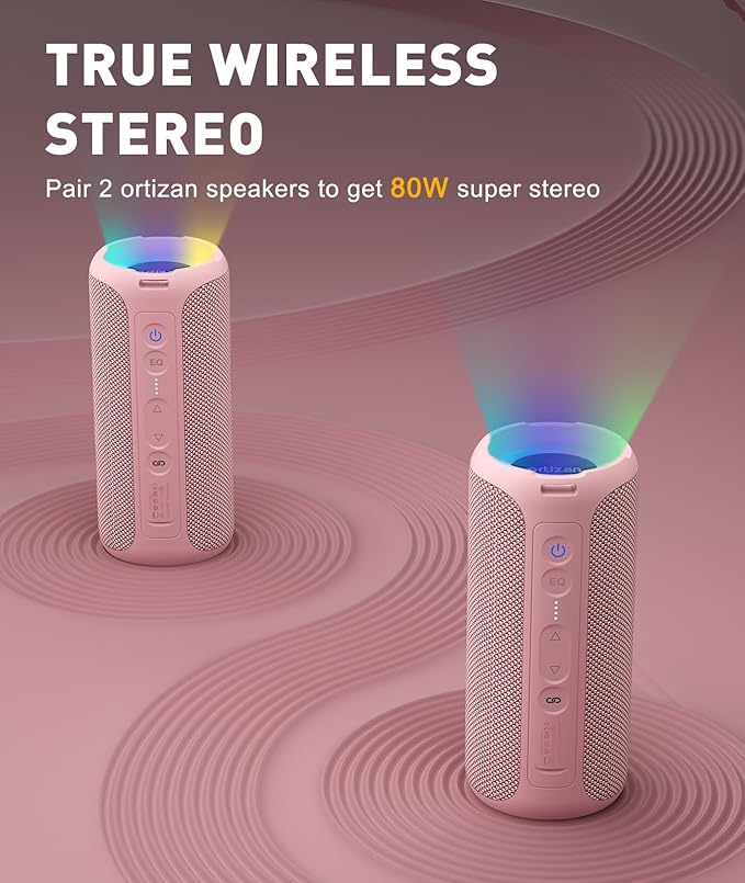 Ortizan Bluetooth Speakers, Portable Wireless Stereo Speaker - Image 4