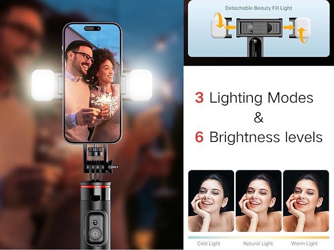 C13 52" Selfie Stick Tripod for iPhone Android, Portable Phone Stand - Image 7