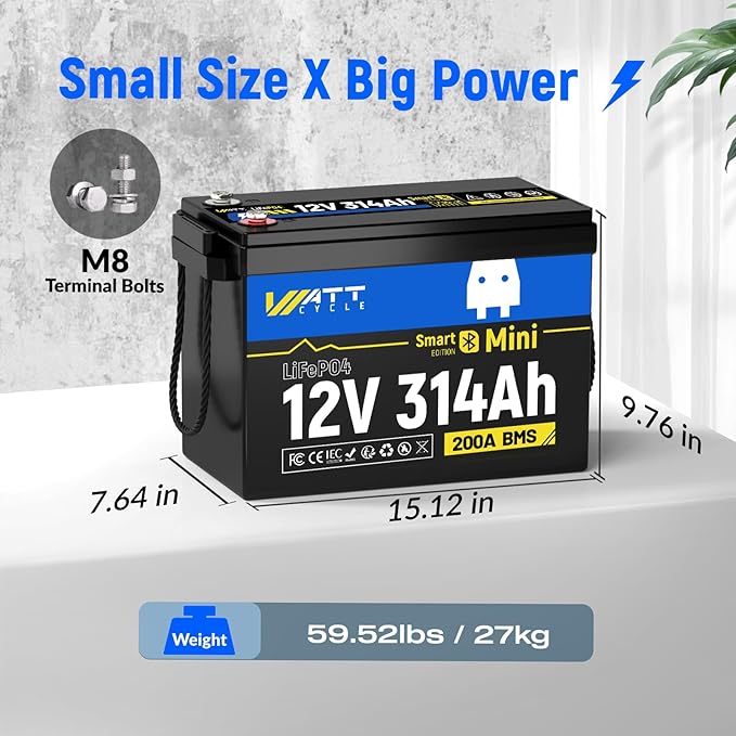 12V 314Ah LiFePO4 Mini Lithium Battery - Image 2