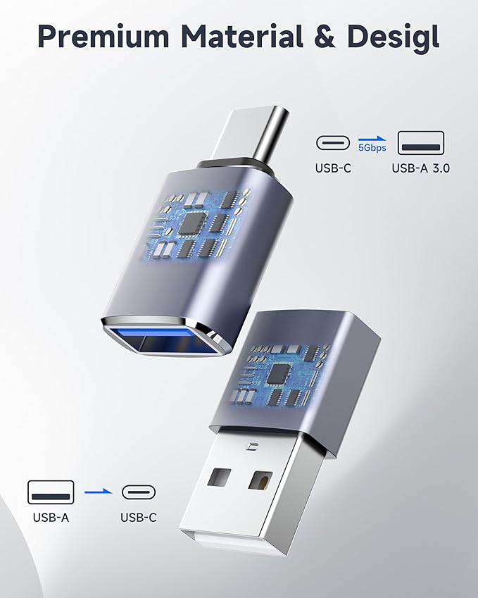 LERTOSN 4 Pack USB to USB C Adapter, USB 3.0 & USB C to USB A Adapter, OTG - Image 7