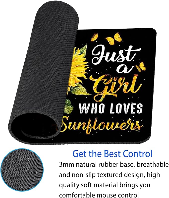 Sunflower Mouse Pad Personalized Design Computer Laptop Mousepad Square - Image 4