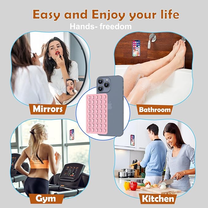 2PACK Silicone Double Sided Suction Phone Case Mount, Detachable Hands Free & - Image 8