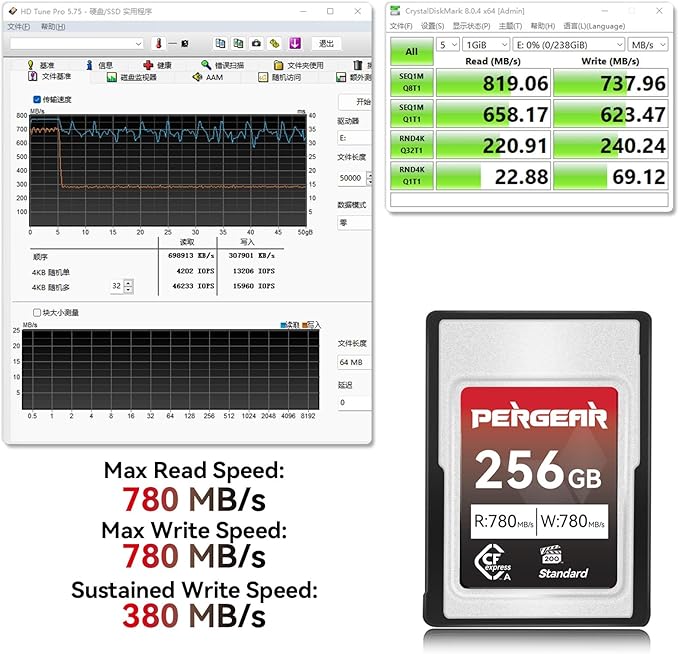 Pergear Upgraded 256GB CFexpress Type A Memory Card, 8K 30P Recording, - Image 2