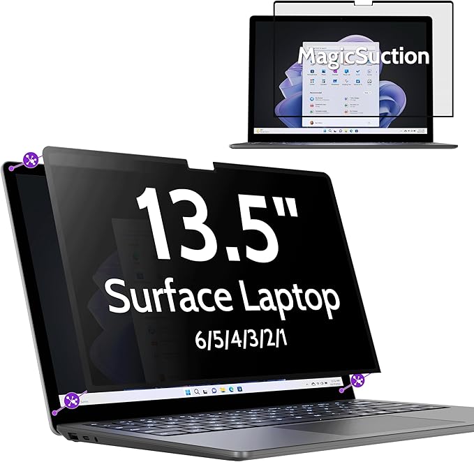 Privacy Screen for 13.5 Inch Surface Laptop 6/5/4/3/2/1, MagicSuction™ by peslv