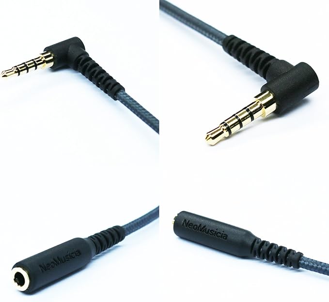 20cm Right angle 4 pole 3.5mm 1/8 inch male to 4 pole 3.5mm 1/8 inch Female - Image 3