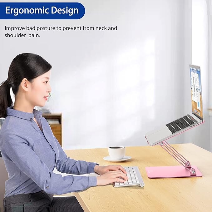 BESIGN LS10 Aluminum Laptop Stand, Ergonomic Adjustable Notebook Stand - Image 4