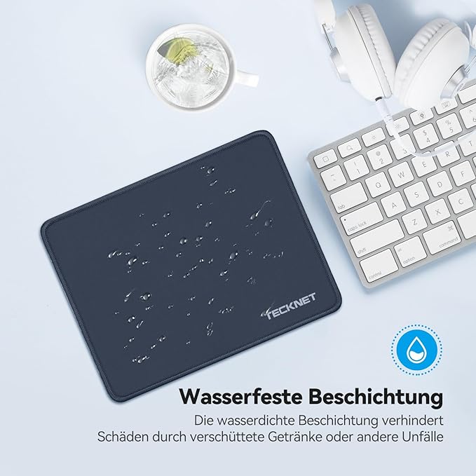 TECKNET Mouse Pad with Anti-fray Stitchin, Waterproof Surface & Non-Slip Rubber - Image 3