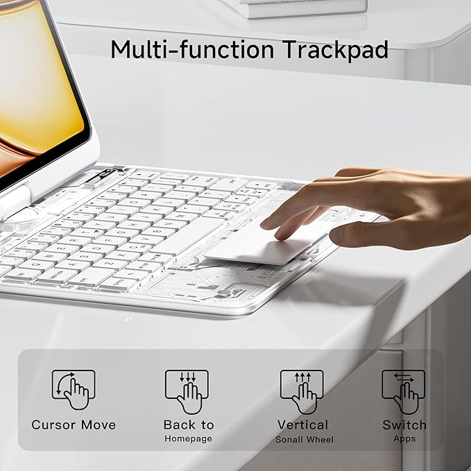 iPad Keyboard Case for iPad 10th Gen & 11th, Magic Wireless Keyboard - Image 4