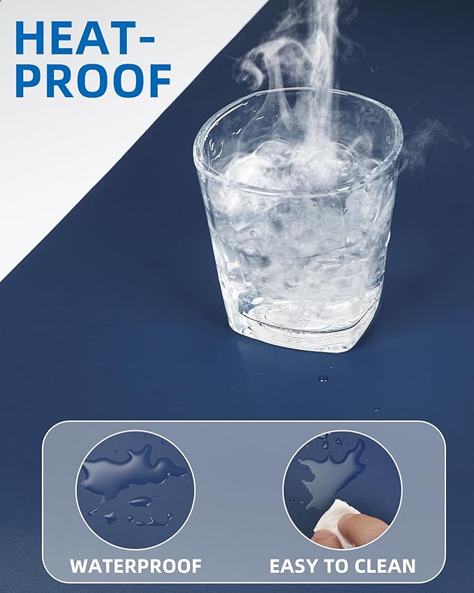 Non-Slip Desk Pad, Mouse Pad, Waterproof PU Leather Desk Protector, Ultra Thin - Image 3