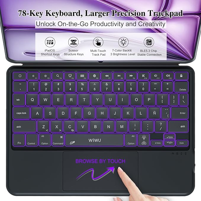 iPad Keyboard Case for iPad Air 13 inch, Pro 12.9 inch 6/5/4/3rd Gen, Flex - Image 5