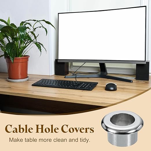 uxcell Desk Grommet, 11/16" Zinc Alloy Cable Hole Cover Wire Cord Organizer - Image 6