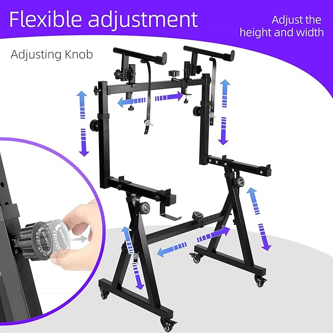 Dual Piano Keyboard Stand with 2nd Tier - Image 7
