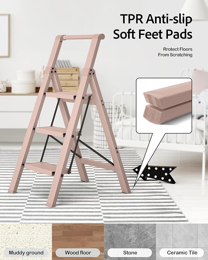 Taranta 3 Step Ladder, Lightweight Aluminum Step Stool - Image 7