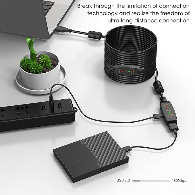 LDKCOK 150FT Active USB Extension Cable 2.0 Male to Female - Image 6