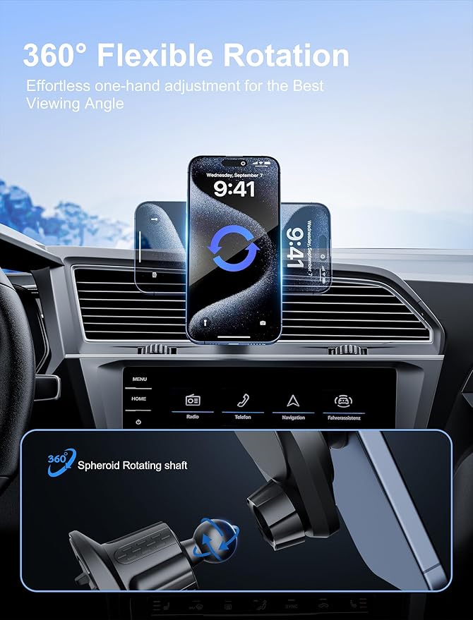 TOPGO Socket Car Phone Mount, Grip Air Vent Car Phone Holder, Compatible - Image 7