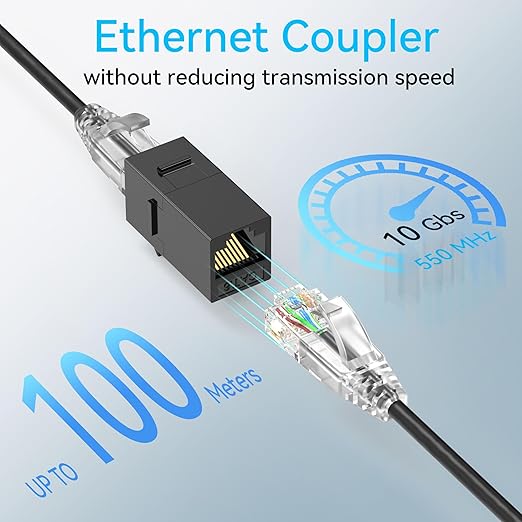 CAT6 RJ45 Keystone Coupler, Cat6 Keystone Jack Female to Female, Cat 6 Inline - Image 2
