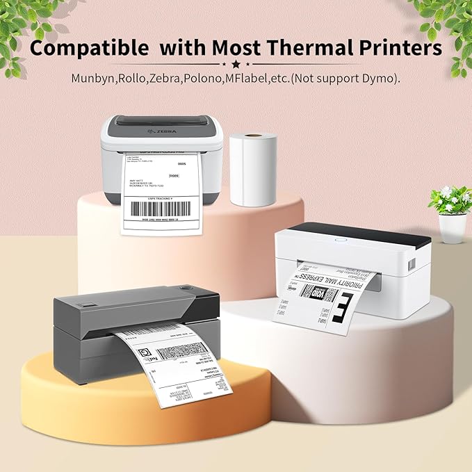 FungLam 6 Rolls 4"x6" Thermal Shipping Labels, 250 Labels/6 Roll, Perforated - Image 6