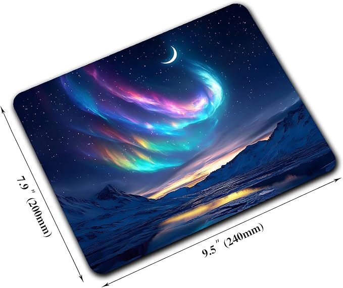 Night Sky Aurora Mountains Mouse Pads - Image 2