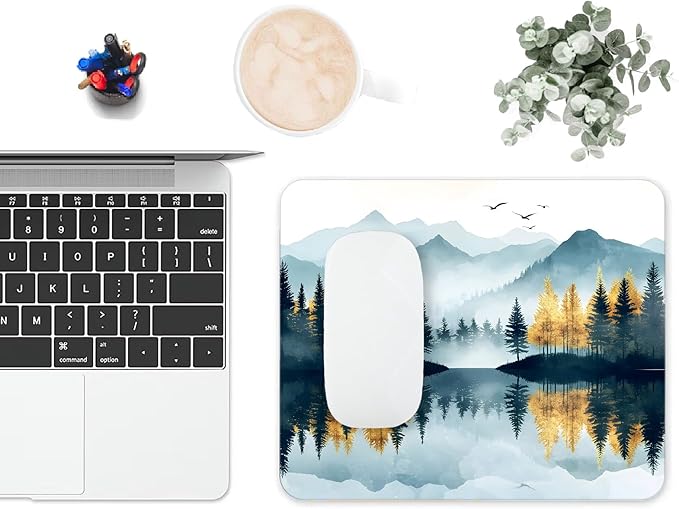 Mouse Pad, Cute Abstract Mountain Forest Mouse Pads - Image 6