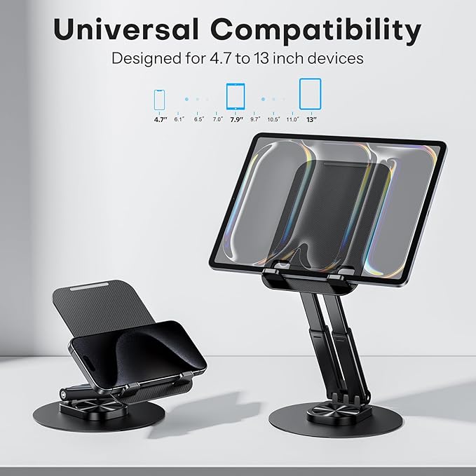 OMOTON Tablet Stand for iPad, Adjustable Tablet Holder for Desk, Portable - Image 8