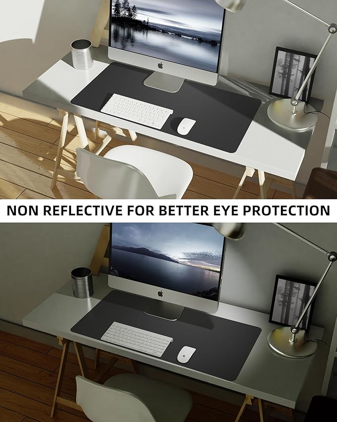 Leather Desk Pad Blotter, Mouse Pad, Office Desk Mat, Non-Slip PU Leather Desk - Image 6