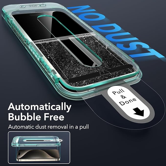 ESR 3 Pack for iPhone 15 Pro Max Screen Protector, Full Coverage Tempered Glass - Image 3