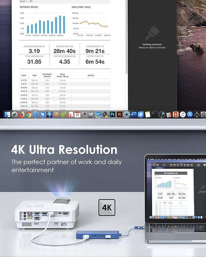 LENTION USB C Hub with Gigabit Ethernet Adapter, 4K HDMI, 3 USB 3.0 - Image 3