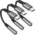 USB Type C to 3.5mm Female Headphone Jack Adapter, USB C to Aux Audio Dongle by QianLink