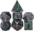 DND Crack Stripe Dice, Metallic Glitter Dice Set by Maywin