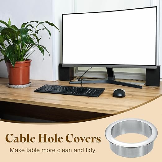 uxcell Desk Grommet, 1-3/4" Zinc Alloy Cable Hole Cover Wire Cord Organizer - Image 6
