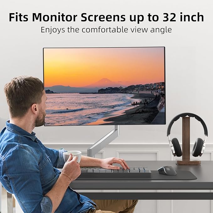 Suptek Single Monitor Mount Adjustable Gas Spring Monitor Arm Desk Mount Stand - Image 6
