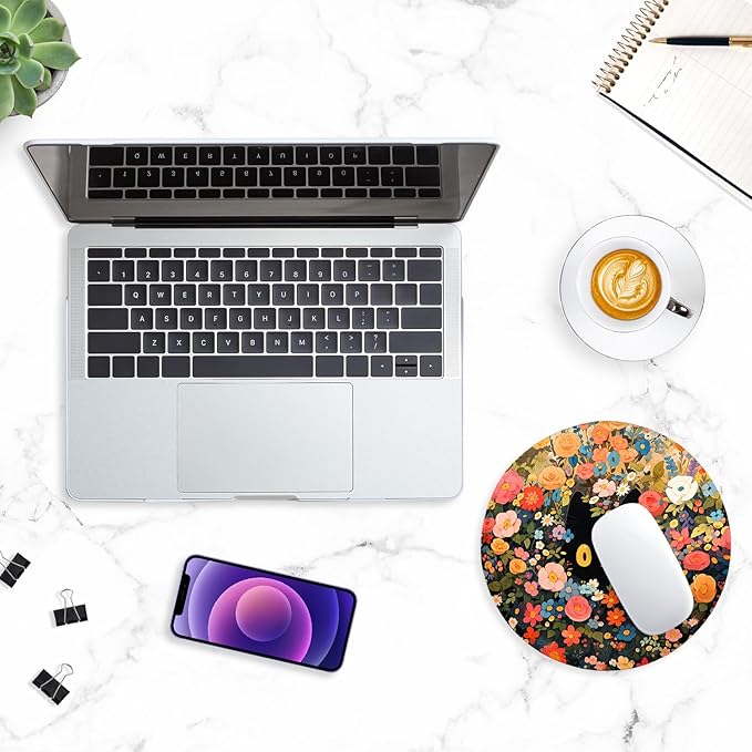 ITNRSIIET Round Mouse Pad with Stitched Edge Premium-Textured Waterproof - Image 7