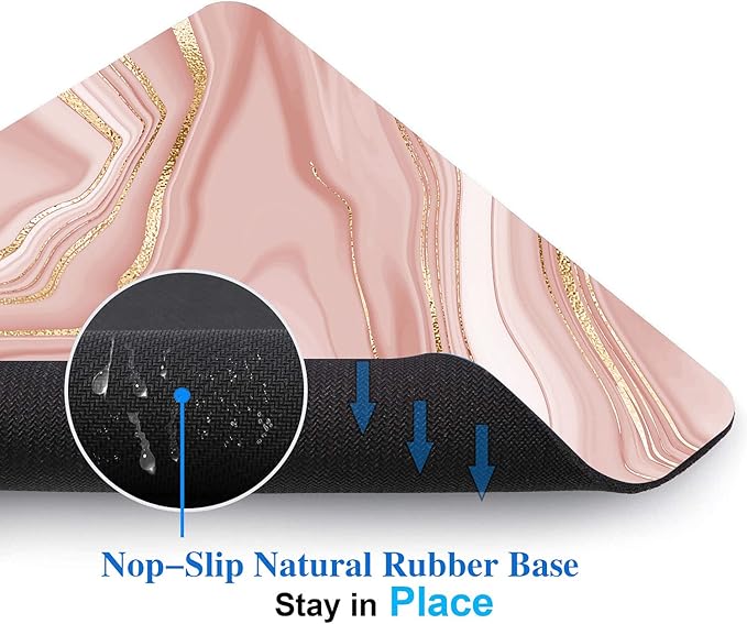 Gold Marble Mouse Pad, Stripes Pattern Mousepad - Image 3