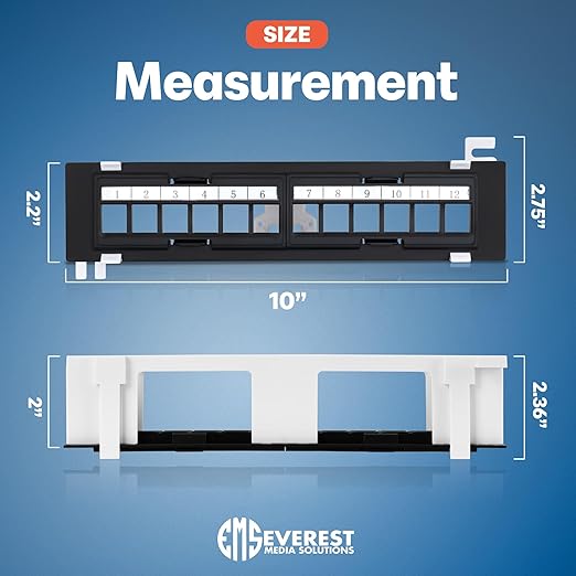 Everest Media 12-Port Keystone Patch Panel - Image 3