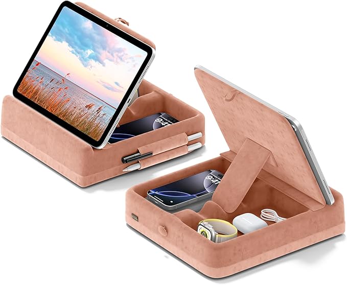 KDD Tablet Pillow Stand with Storage, Foldable iPad Holder by KDD