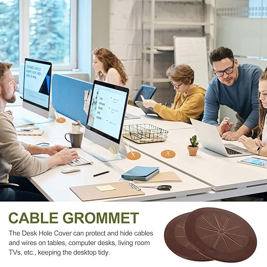 PATIKIL Desk Grommet 2-1/16", Deep Brown - Image 7