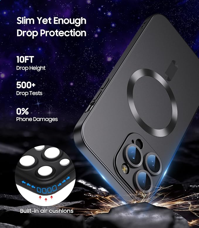 Magnetic for iPhone 14 Pro Max Case Slim Soft TPU Bumper Shockproof Metallic - Image 4